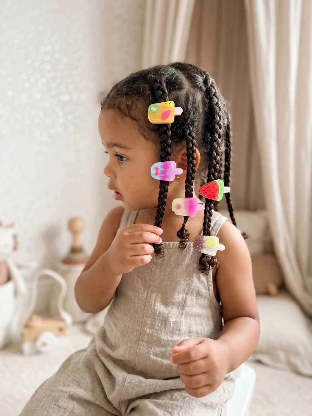 Set of 5 Fun Fruit Popsicle Hair Clips – Summer Aesthetic Barrettes